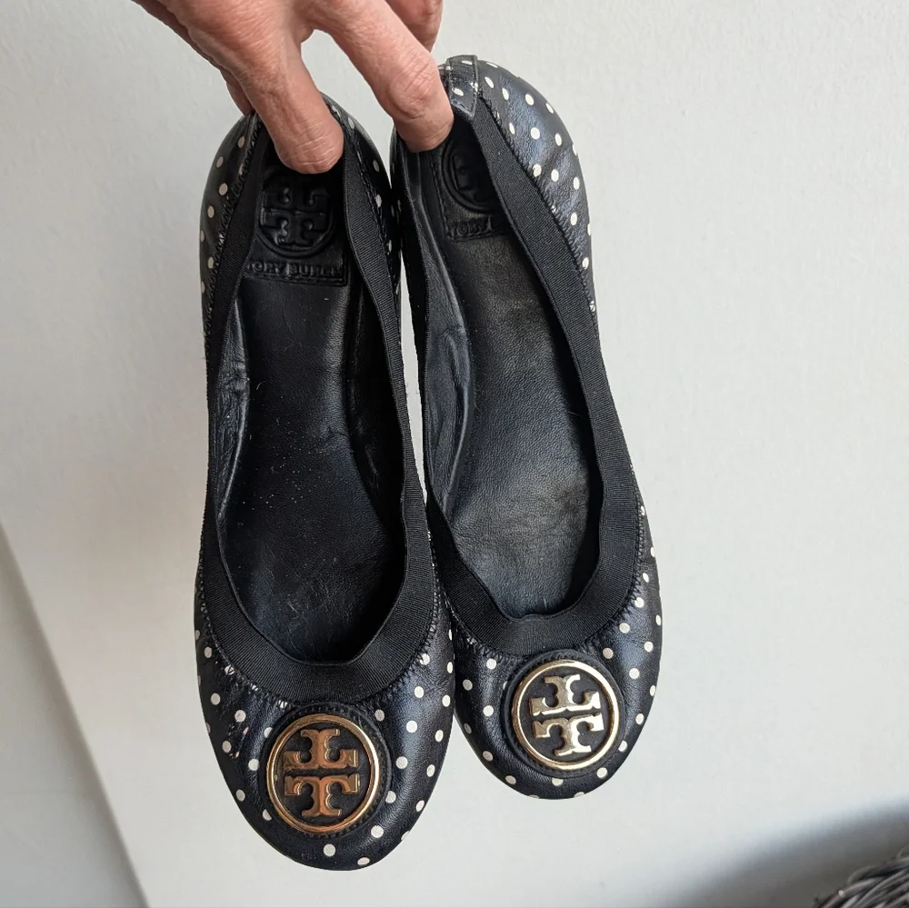 Tory Burch Minnie Polka Dot Flats Size 8.5